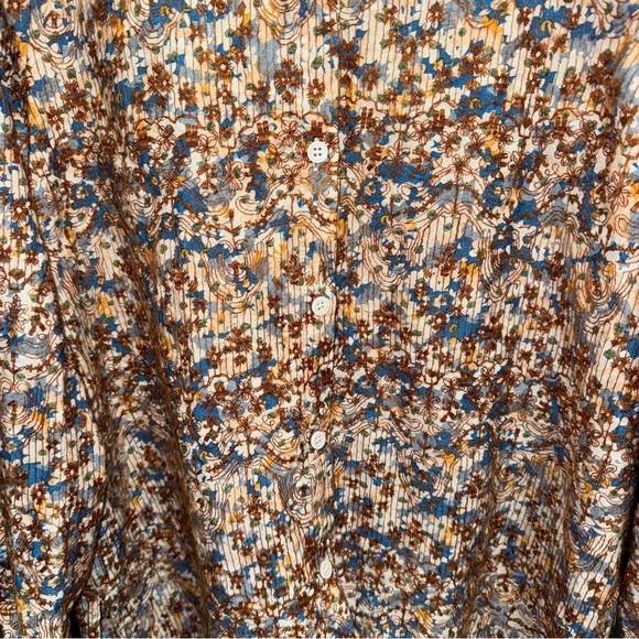 The Nu Vintage button down shirt Blouse Retro Floral top long sleeve embroidered - Picture 7 of 7